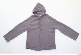 Turgen Clothes  317 casual grey linen hooded shirt 0005.jpg